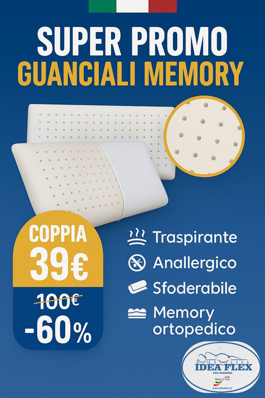 PROMO 💨 2 Cuscini Memory Forato Traspirante